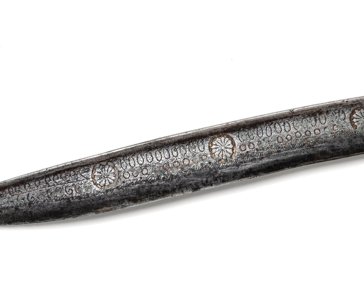 Two Damascened Steel Swords and Sheaths