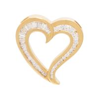 YELLOW GOLD AND DIAMOND HEART PENDANT/BROOCH