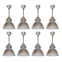 A Set of Eight Holophane Pendant Lights 10" W x 10" D x 21" H — France, Circa 1940