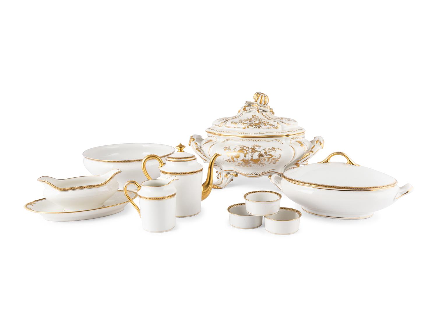 A Limoges Gilt Porcelain Dinner Service