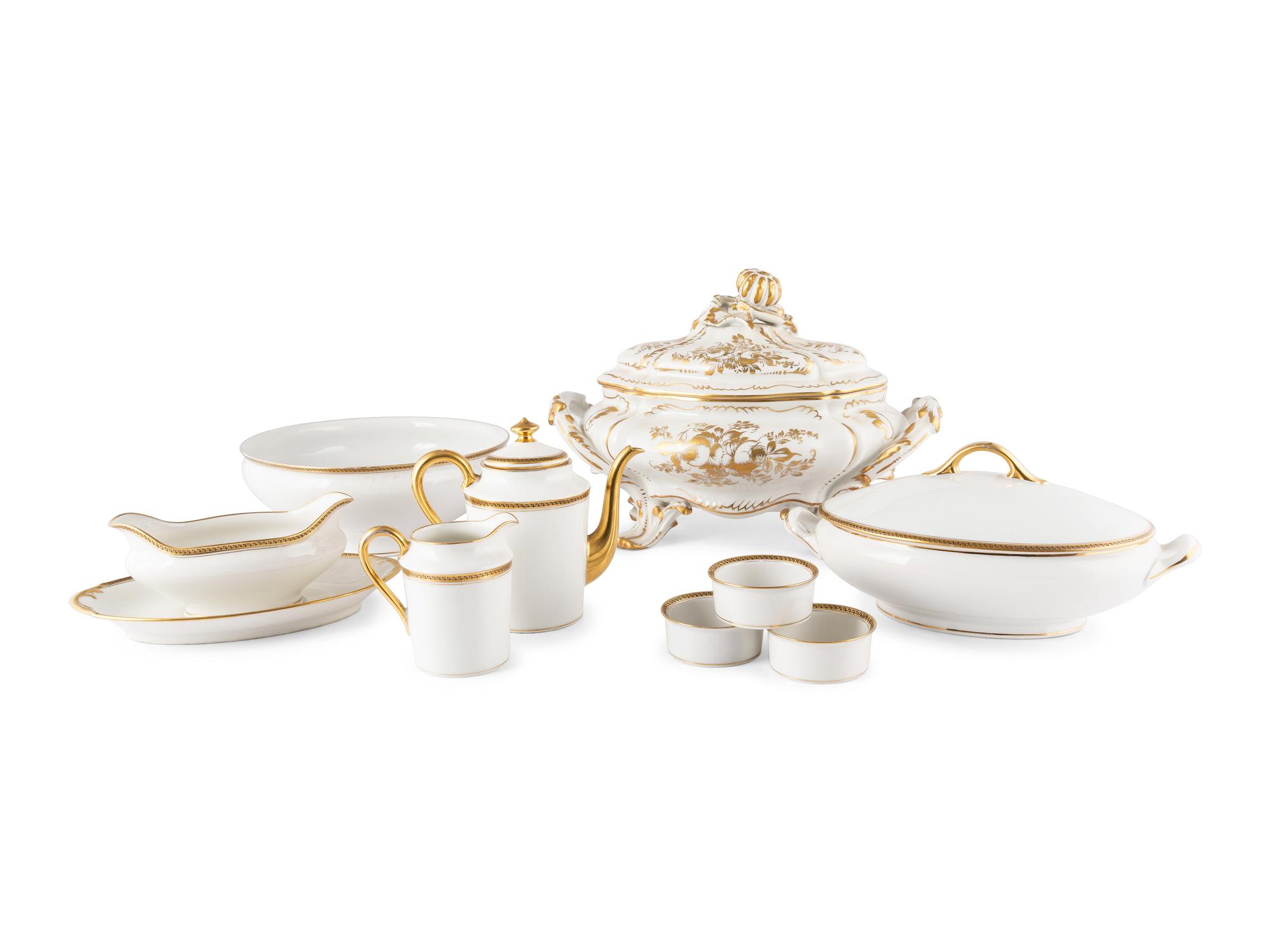 A Limoges Gilt Porcelain Dinner Service