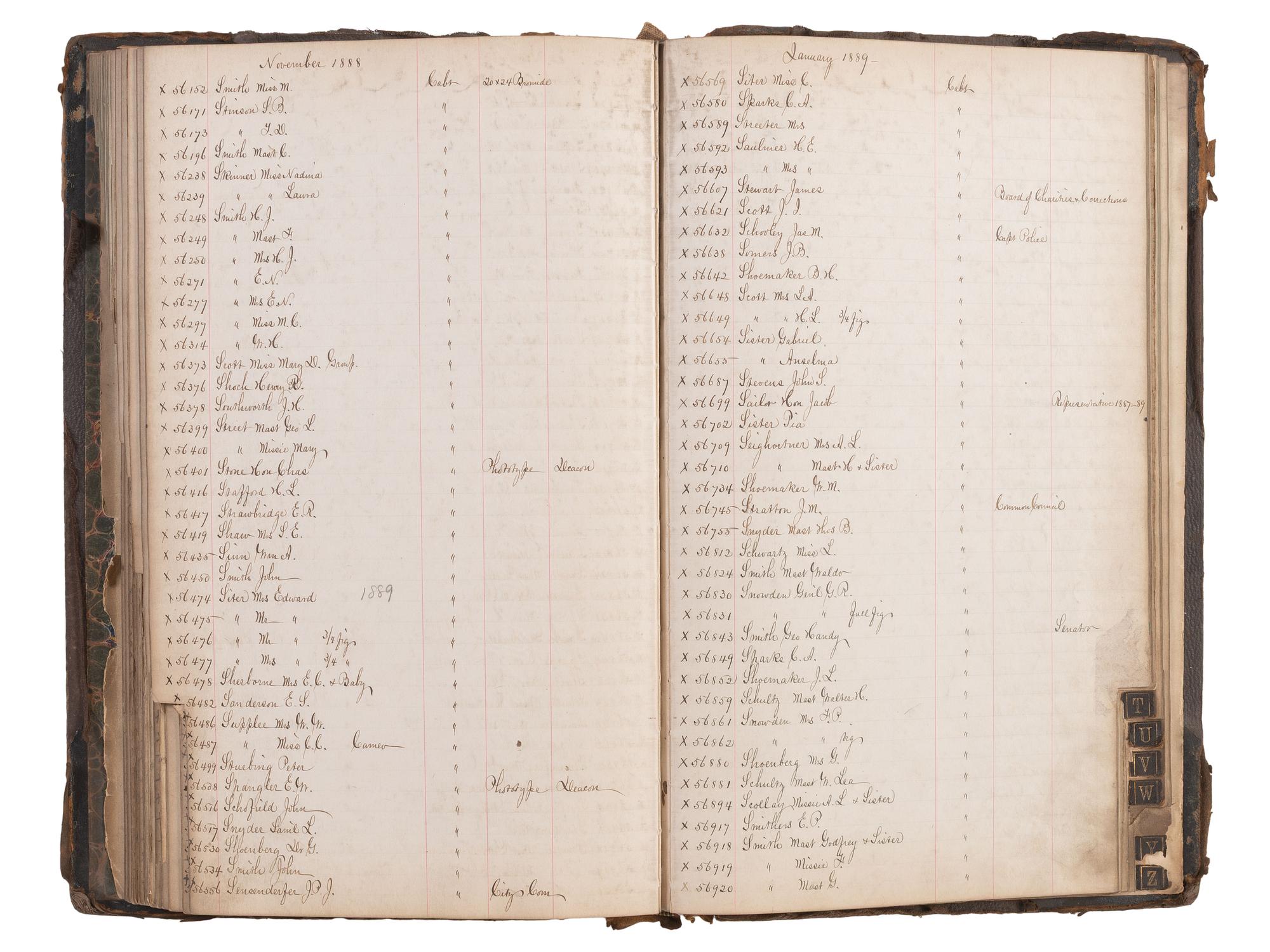[EARLY PHOTOGRAPHY]. A group of 3 ledgers kept by American photographer F. Gutekunst. Ca 1880s-1910s.