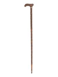 Presentation walking stick made from wood of the USS Kearsarge , ID'd to Capt. S. Samuels, 1891.