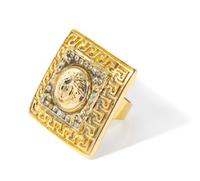 A Gianni Versace Square Cocktail Ring, Approximate (adjustable) size 7.