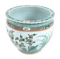 A Large Chinese Famille Verte Porcelain Jardinière