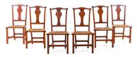 A Set of Six Primitive Rush Seat Chairs