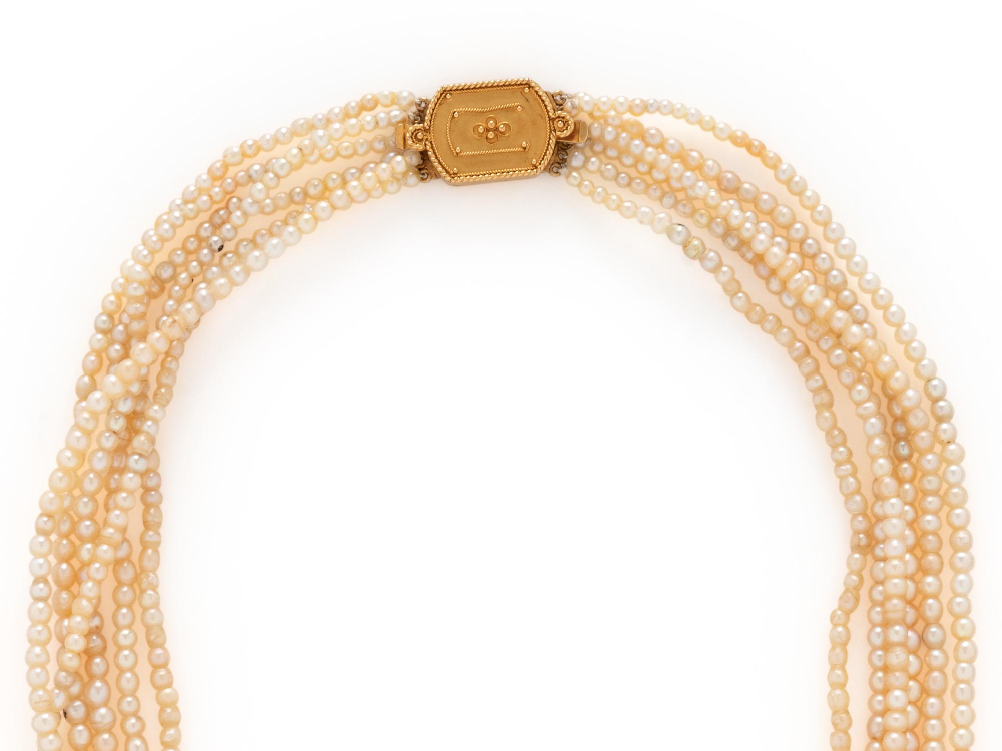 MULTISTRAND NATURAL AND CULTURED PEARL NECKLACE