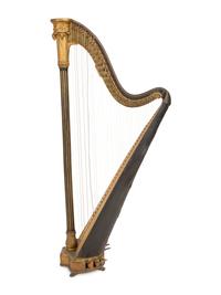 An English Regency Eight Pedal Harp By Jacob Erat (English, 1758-1821)