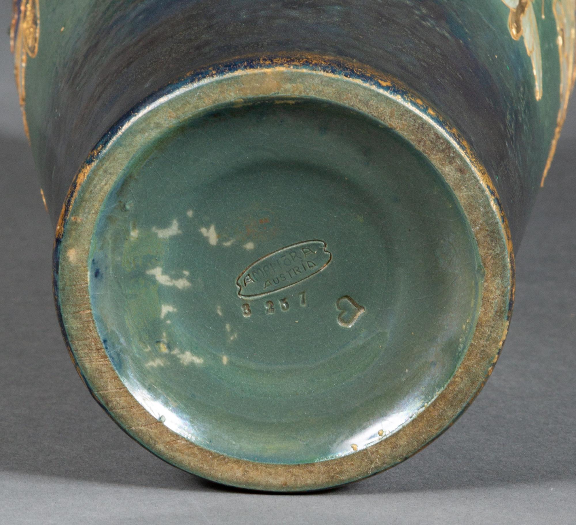 Amphora Grès-Bijou Vase with Moths and Spiderwebs