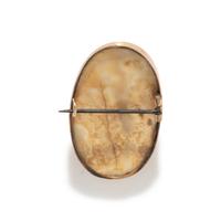 A White Agate Cameo Brooch with the Goddess Athena