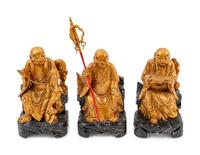 Eighteen Chinese Gilt Wood Figures of Luohans