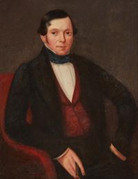 American School 19th century, Portrait of a Seated Gentleman with Cigar