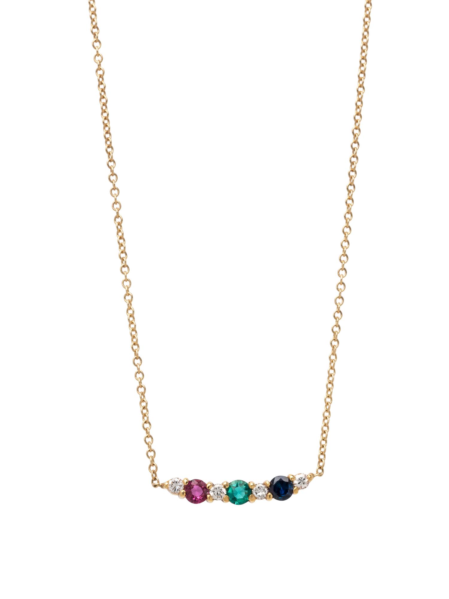 GEMSTONE AND DIAMOND NECKLACE