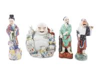 Seven Chinese Famille Rose Porcelain Figures