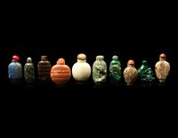 10 Chinese Hardstone Snuff Bottles
