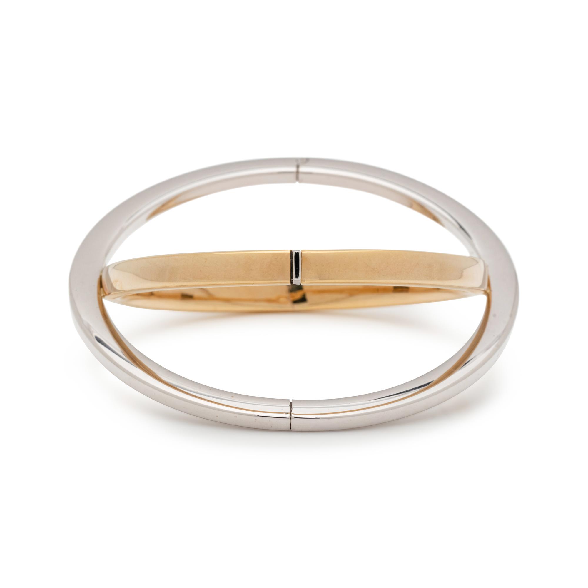 BICOLOR GOLD BANGLE BRACELET