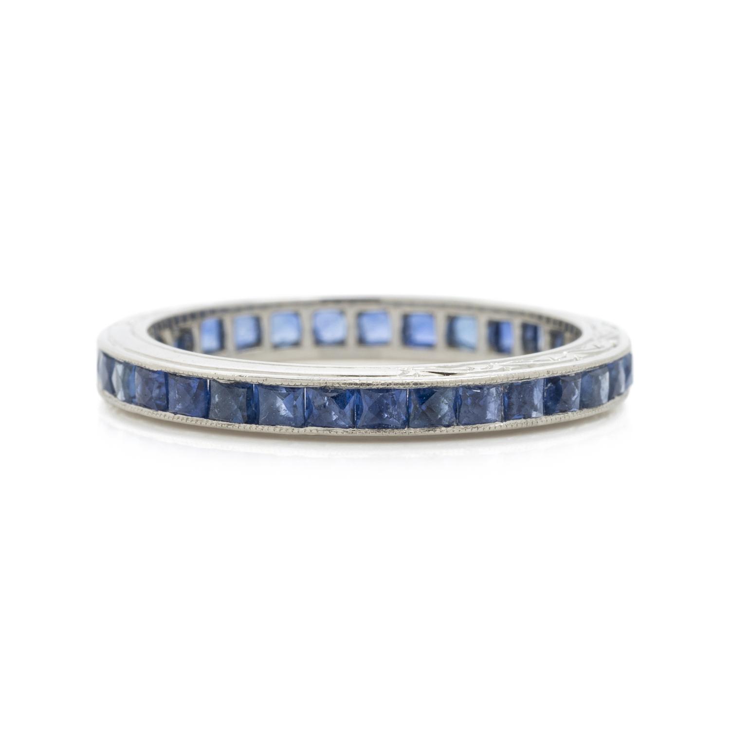 PLATINUM AND SAPPHIRE ETERNITY BAND