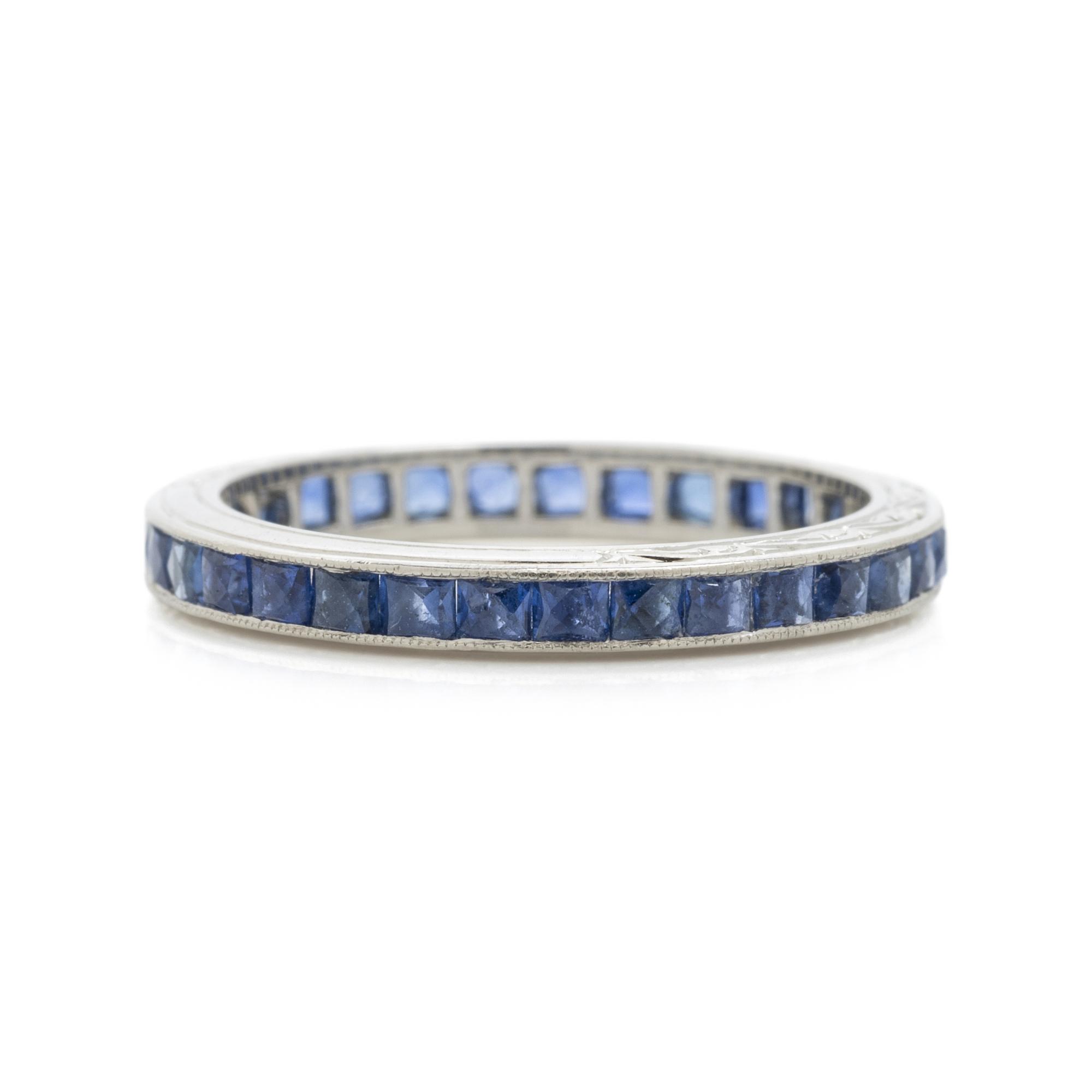 PLATINUM AND SAPPHIRE ETERNITY BAND