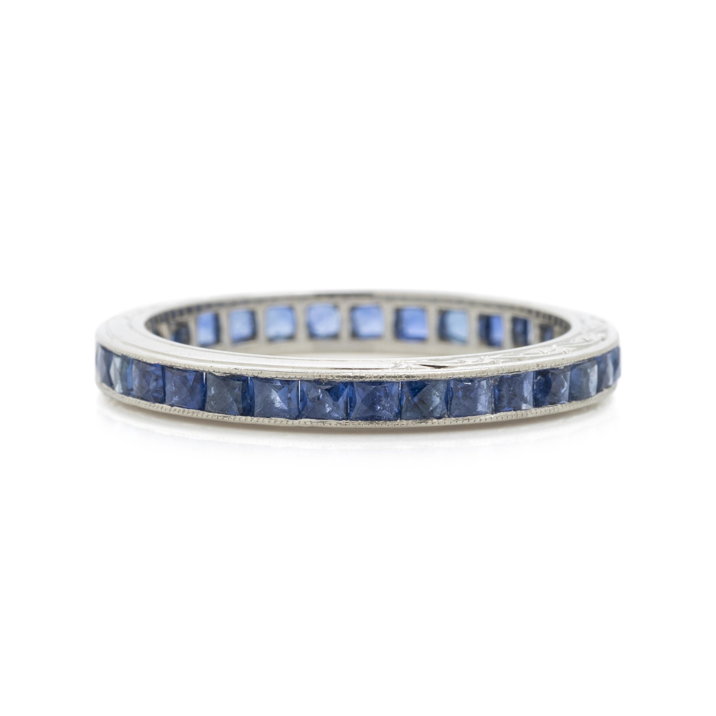 PLATINUM AND SAPPHIRE ETERNITY BAND