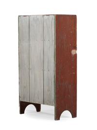 A Country Red-Stained Four-Tier Bucket Shelf