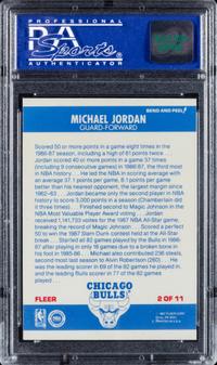 A 1987 Fleer Michael Jordan Sticker No. 2 (PSA 8 NM-MT)