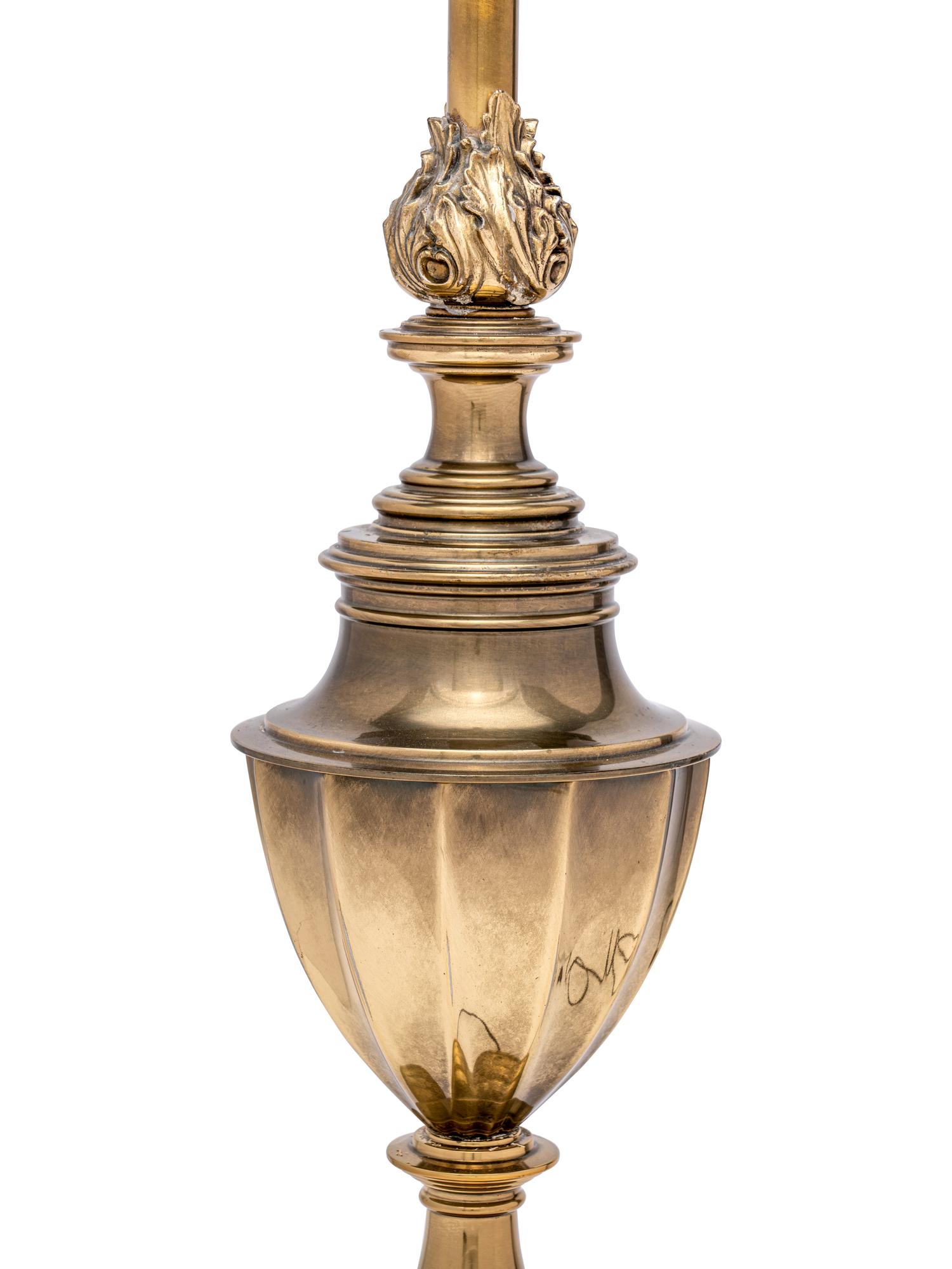 An English Brass Campagna-Form Table Lamp