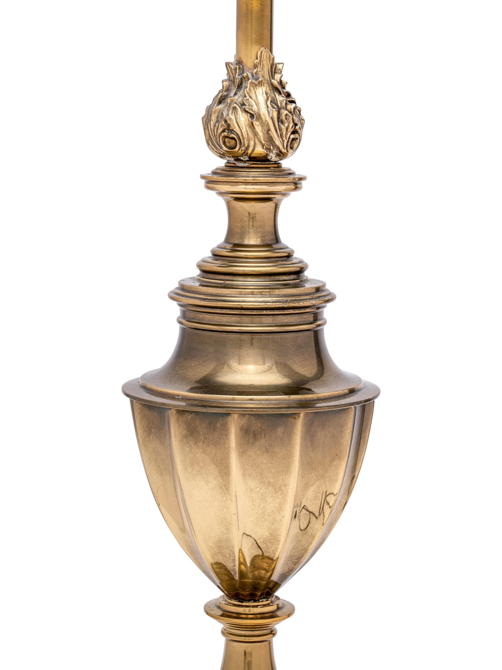 An English Brass Campagna-Form Table Lamp