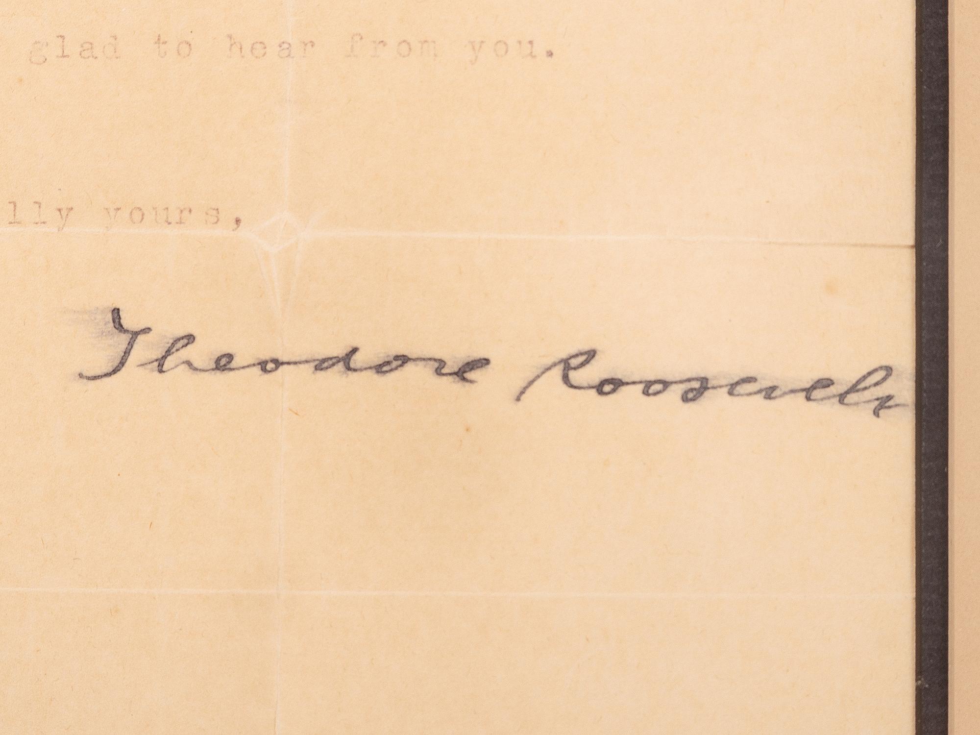 ROOSEVELT, Theodore (1858-1919). Typed letter signed ("Theodore Roosevelt"), as Vice President. Oyster Bay, NY, 5 May 1901.