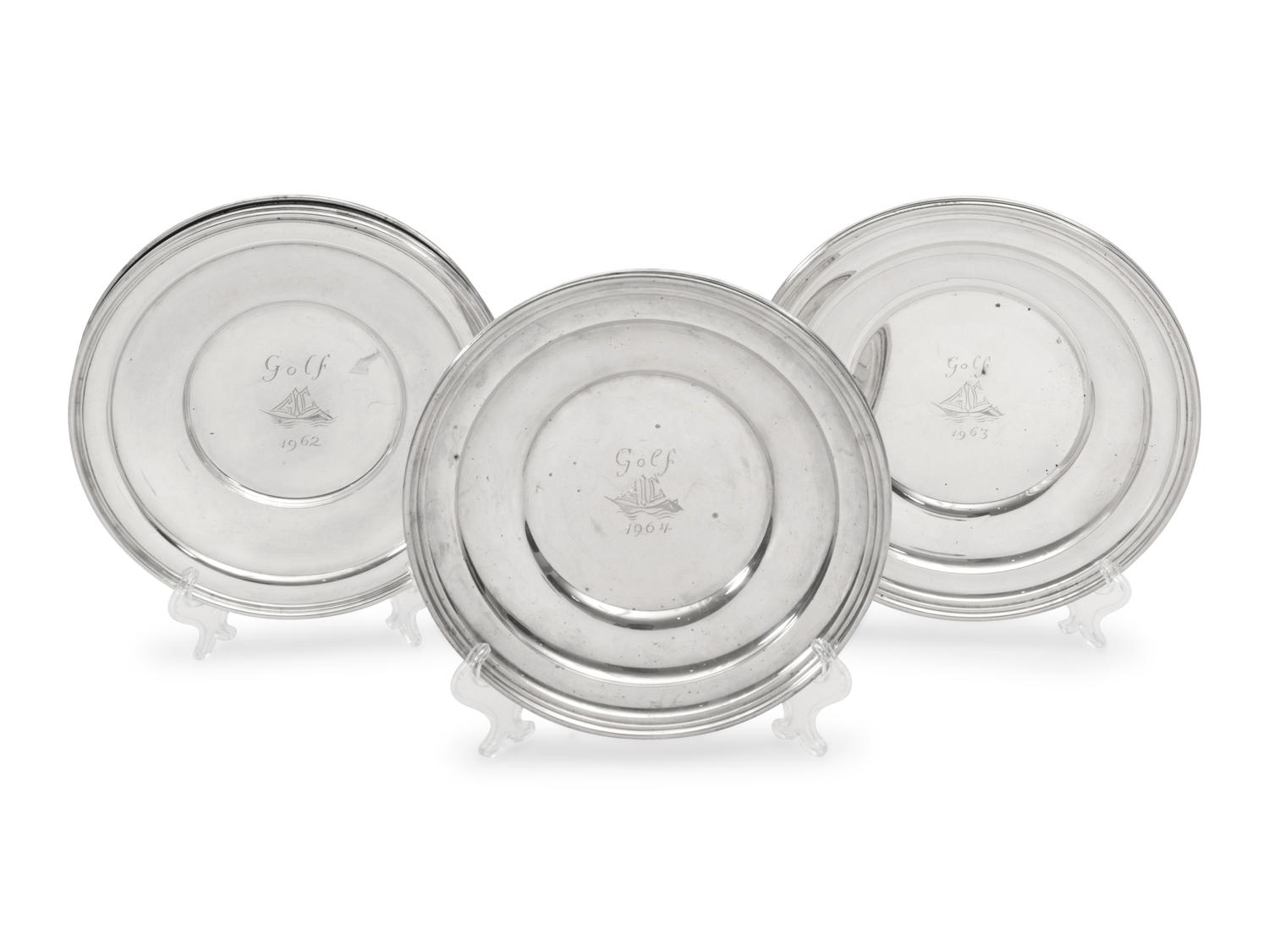 Eight American Silver Plates