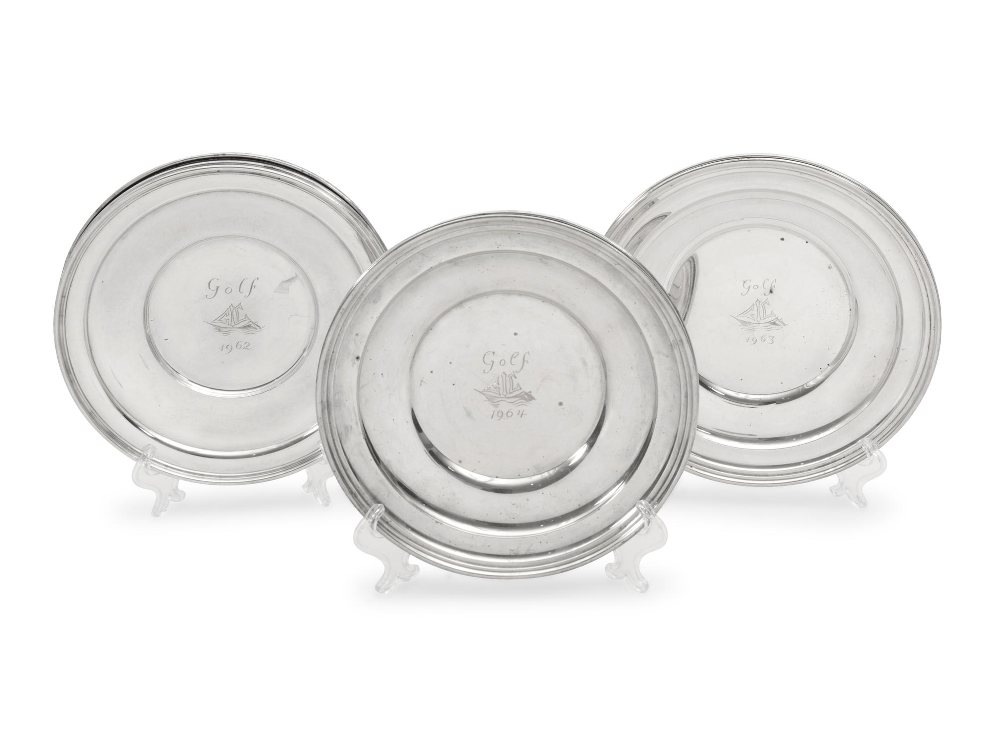 Eight American Silver Plates