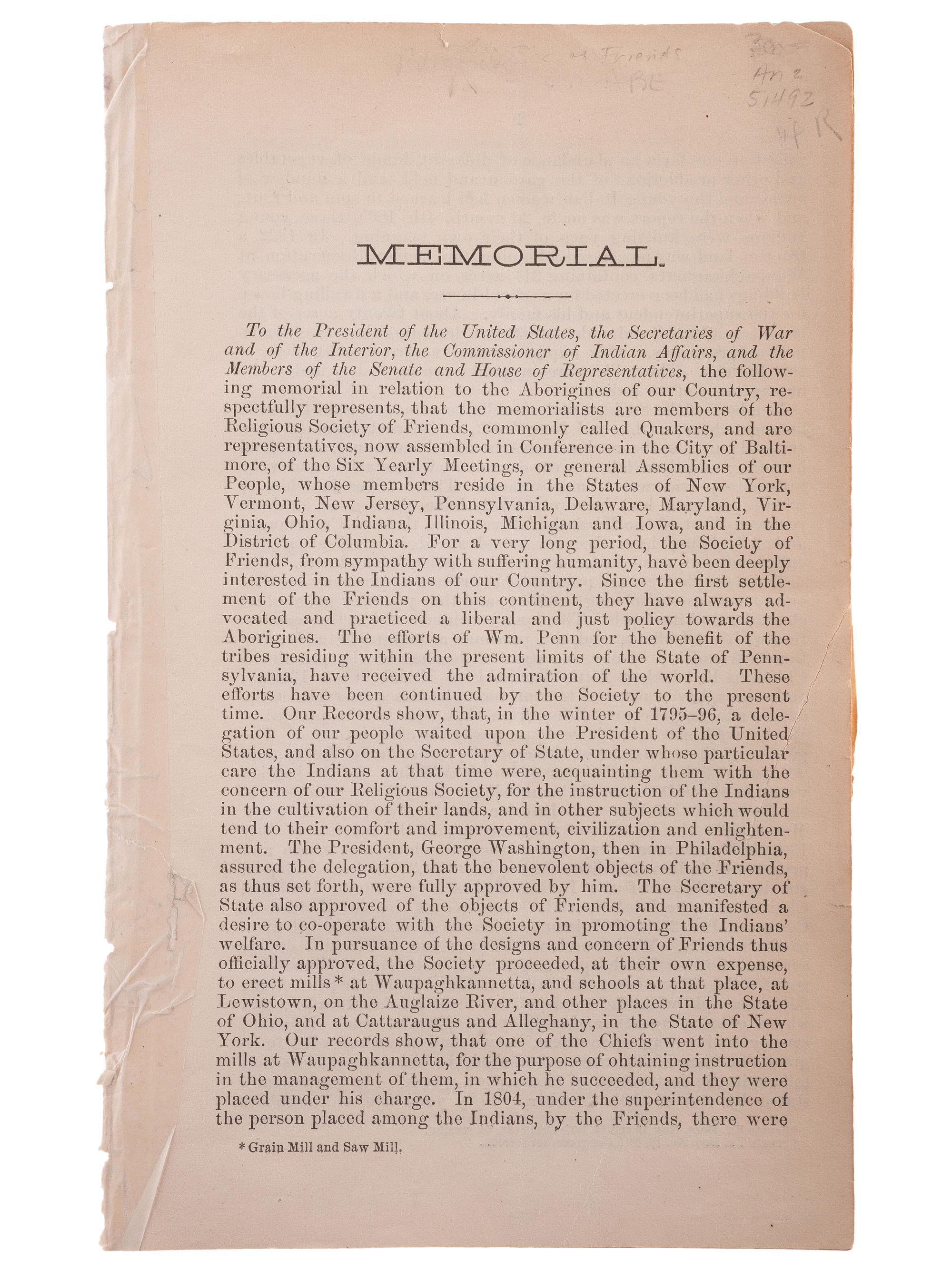 [INDIAN AFFAIRS] -- [COLYER, Vincent (1824-1888)]. Late nineteenth-century print ephemera advocating for the welfare of Native Americans, comprising: