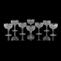 A Set of Eight Brilliant-Period Cut Glass Grapefruit Bowls
