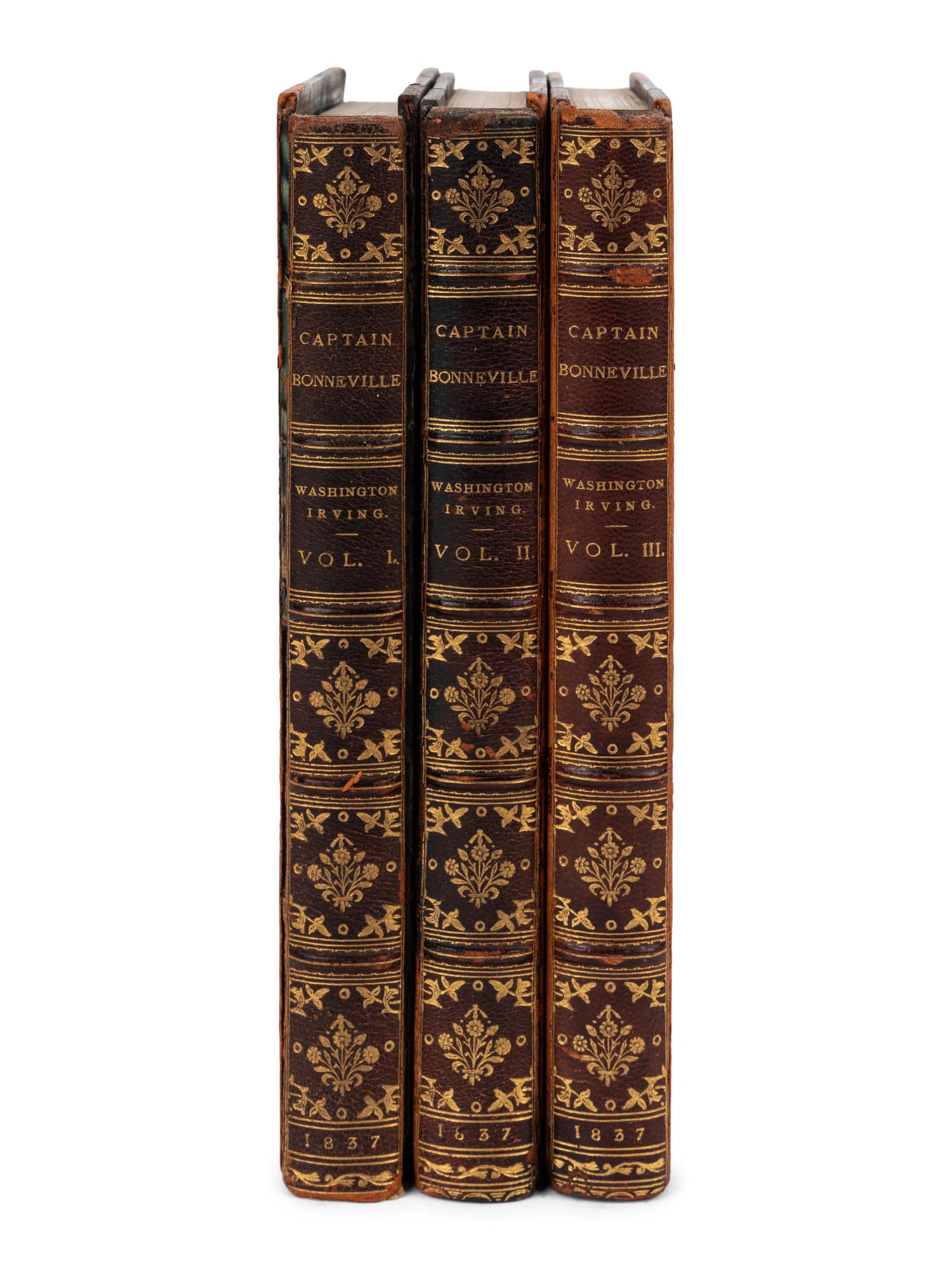 IRVING, Washington. The Adventures of Captain Bonneville. London: Richard Bentley, 1837.