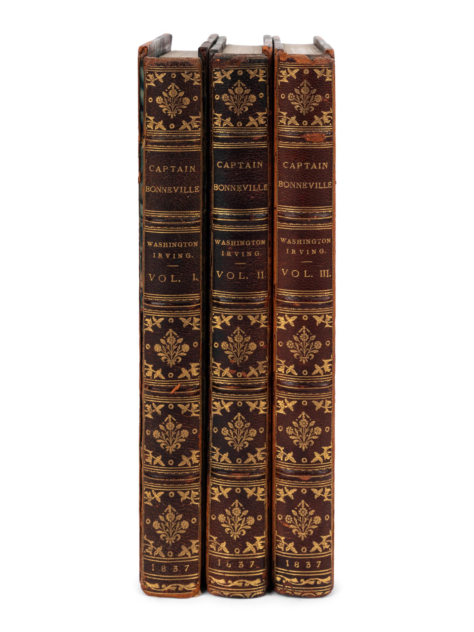IRVING, Washington. The Adventures of Captain Bonneville. London: Richard Bentley, 1837.
