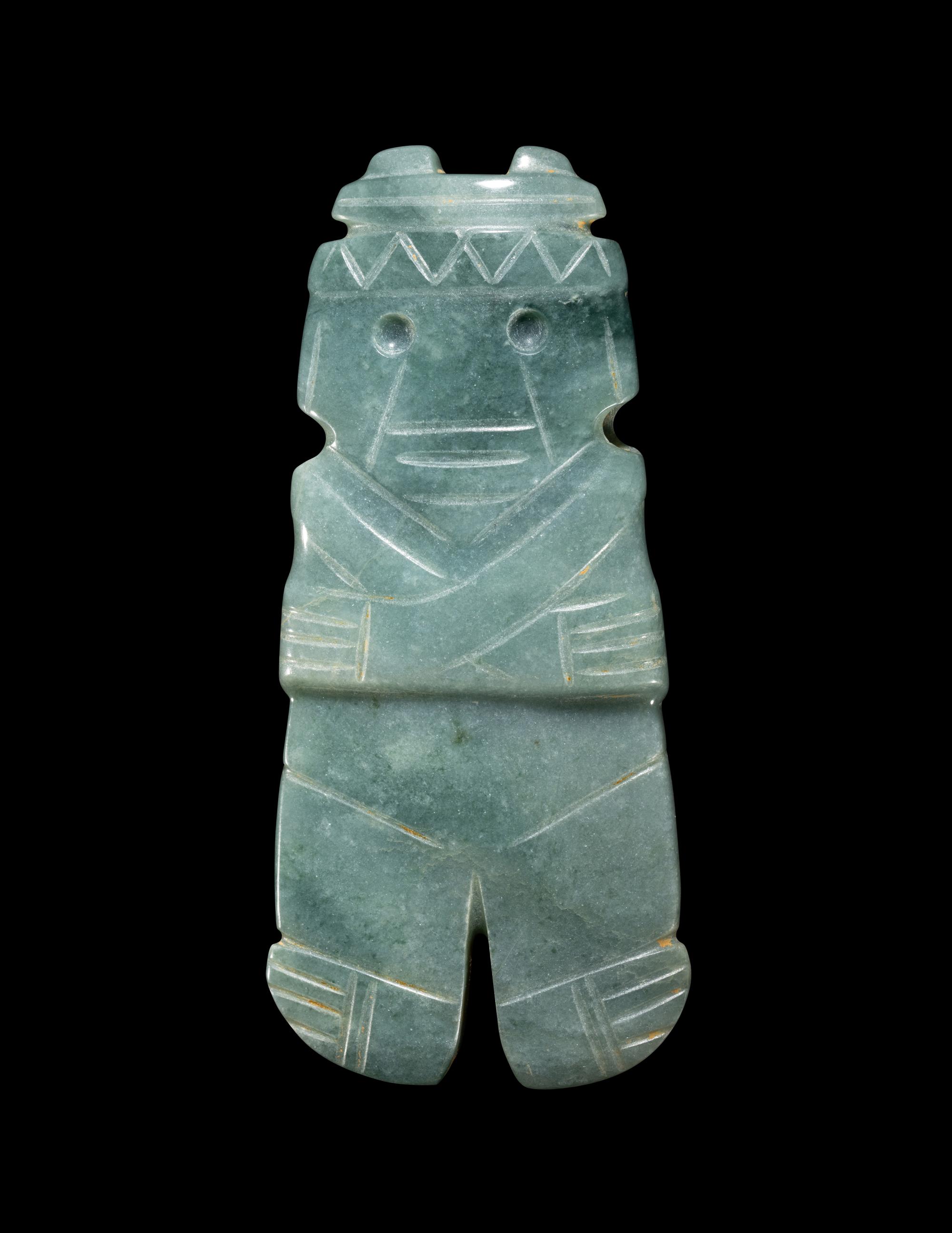 A Costa Rican Jade Figural Pendant