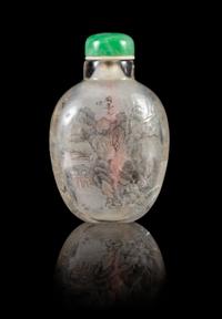 An Inside Painted Glass Snuff Bottle — SIGNED ZHOU LEYUAN
