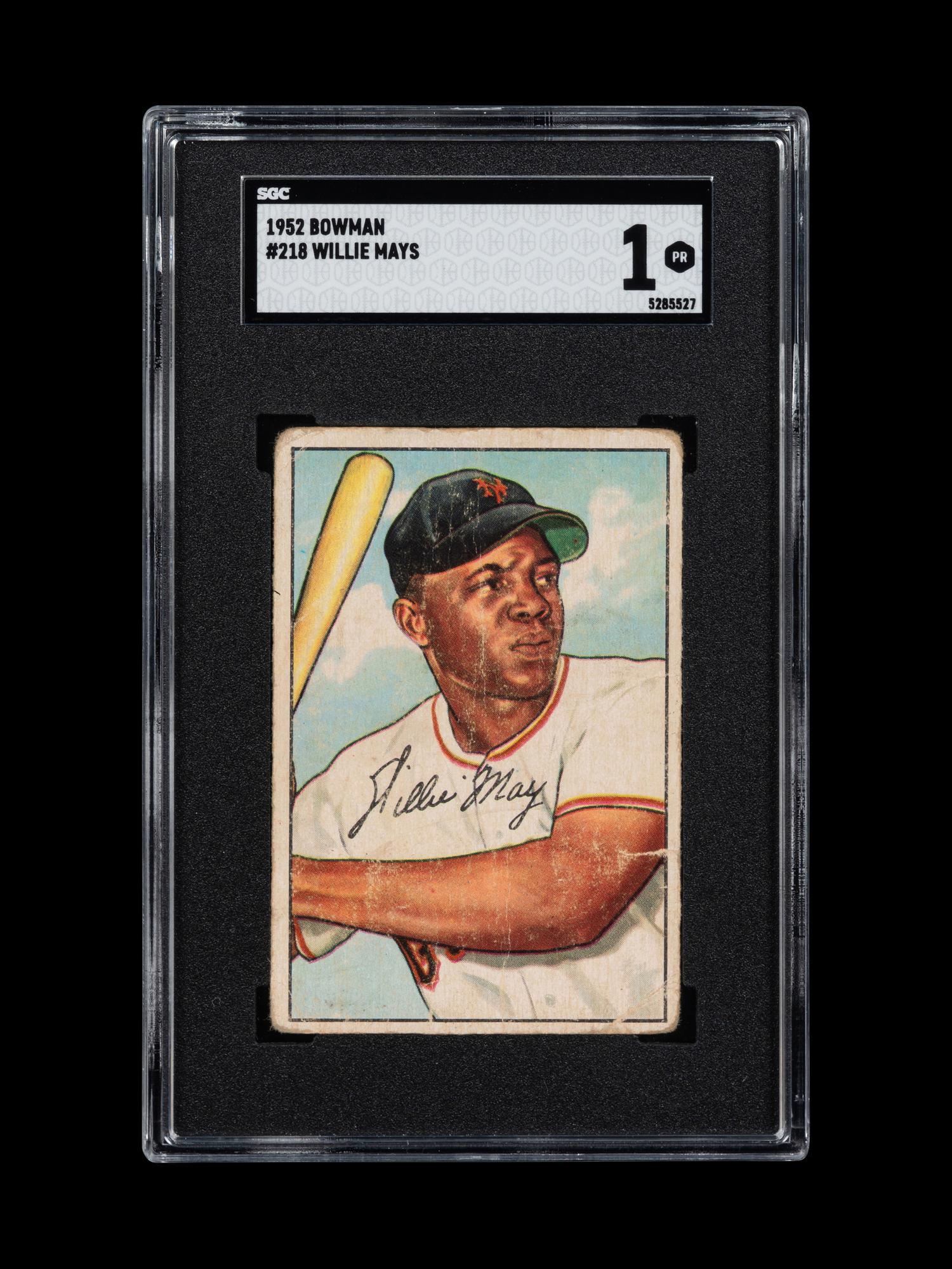 A 1952 Bowman Willie Mays Baseball Card No. 218 (SGC 1)