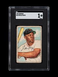 A 1952 Bowman Willie Mays Baseball Card No. 218 (SGC 1)