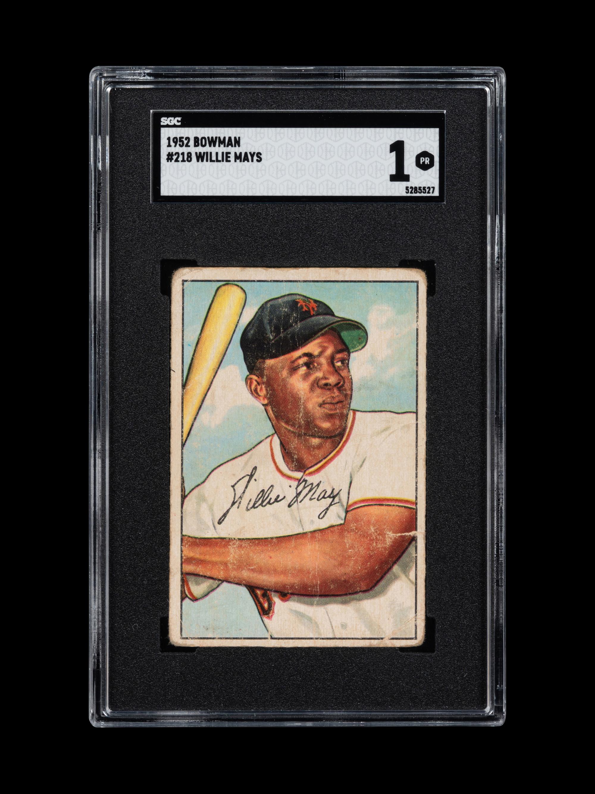 A 1952 Bowman Willie Mays Baseball Card No. 218 (SGC 1)