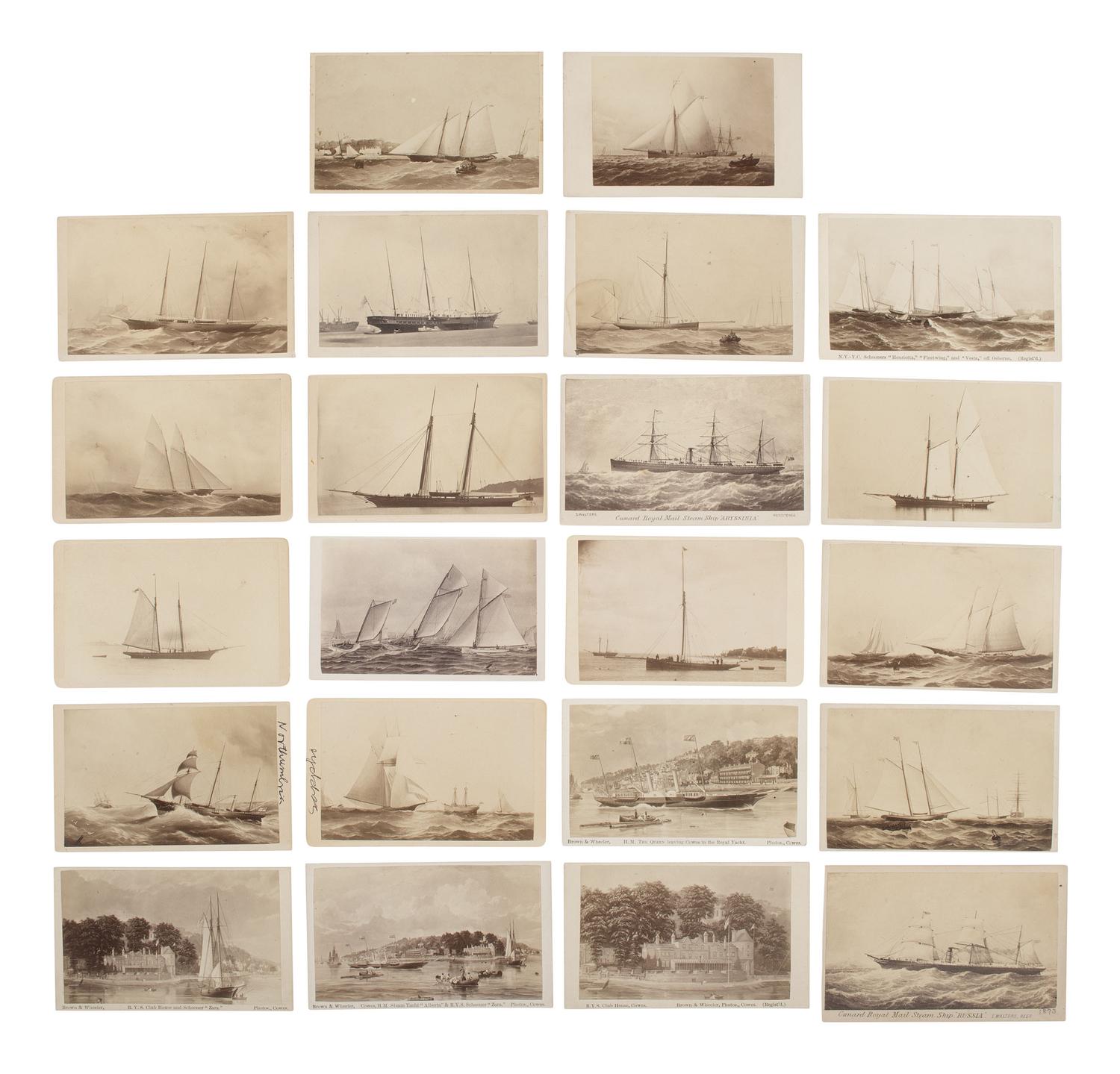 [EARLY PHOTOGRAPHY]. 3 CDV albums containing portraits of ships, soldiers, and civilians.