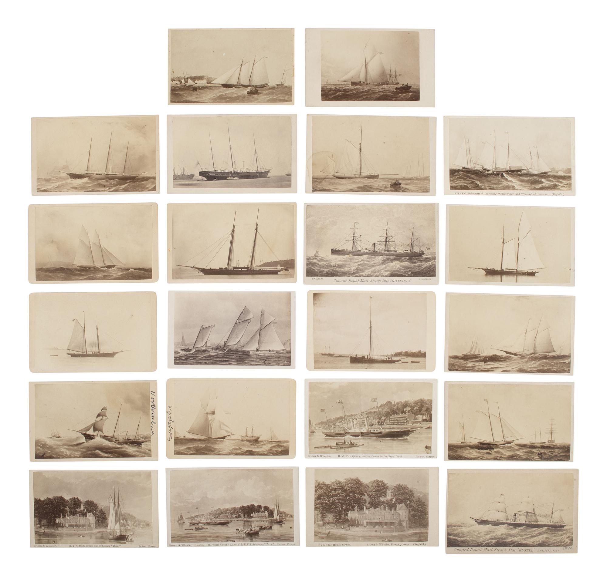 [EARLY PHOTOGRAPHY]. 3 CDV albums containing portraits of ships, soldiers, and civilians.