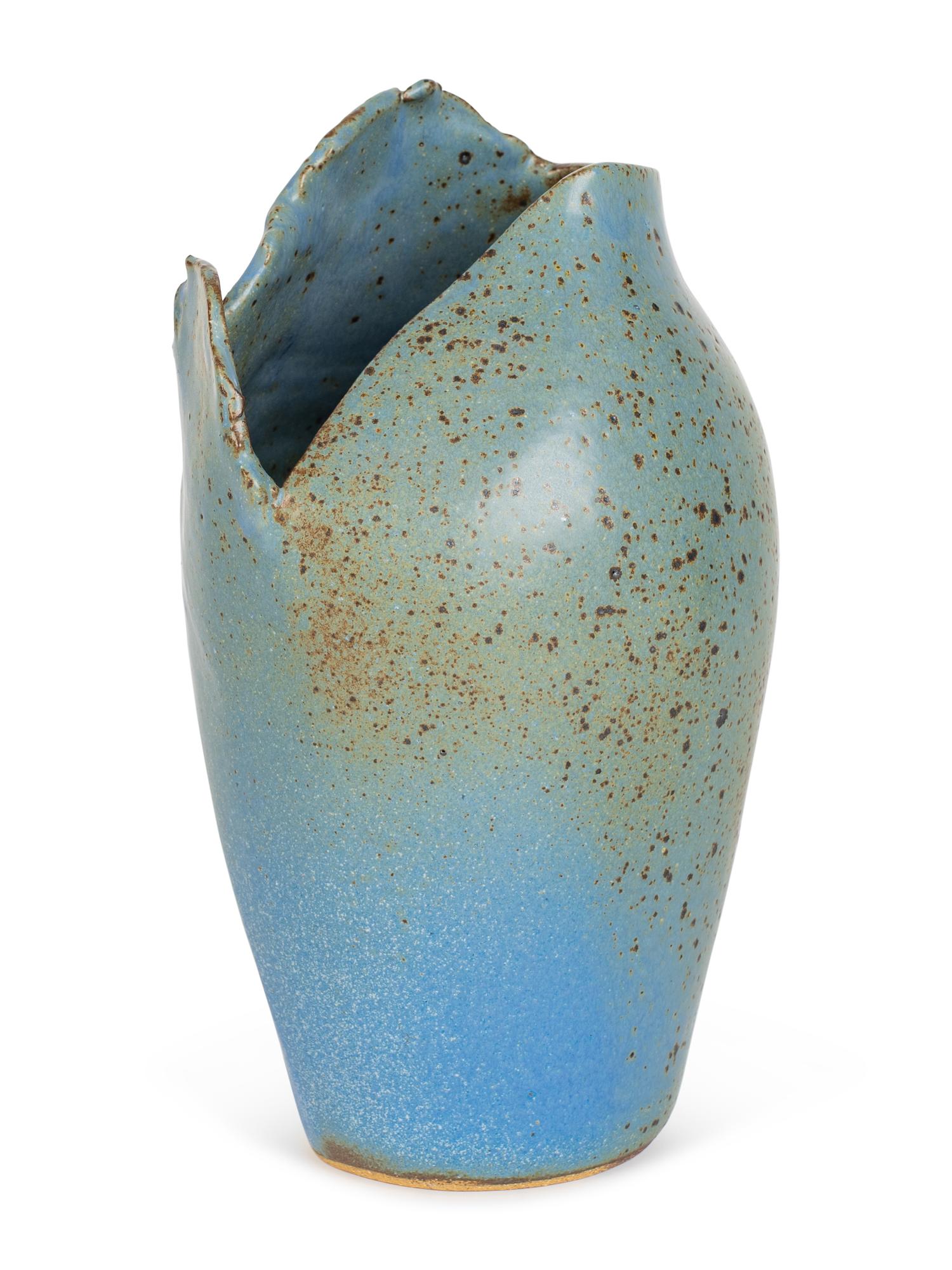 A Blue Glazed Studio Pottery Vase — 21ST CENTURY