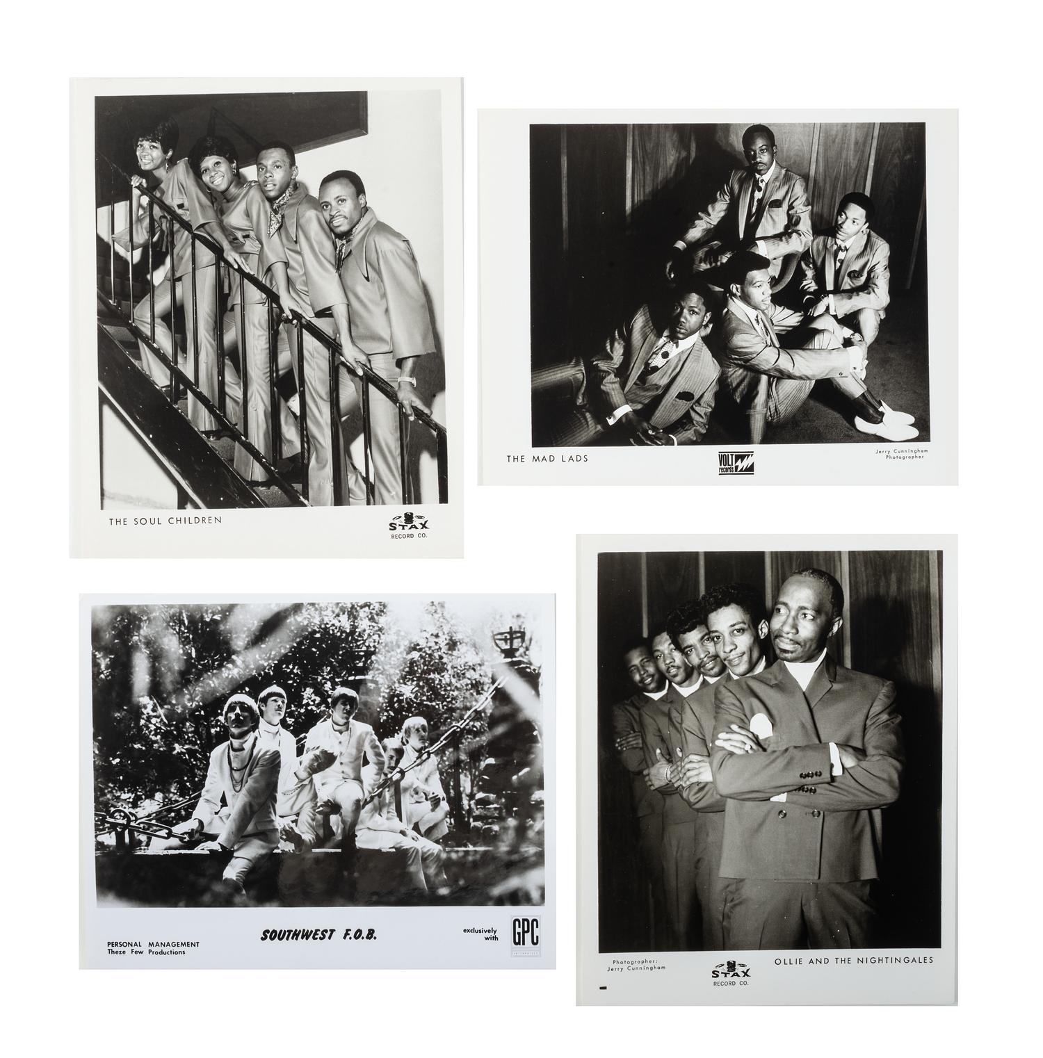 [MUSIC]. Archive of 48 promotional photographs from Stax Records, Memphis, TN, incl. images of Otis Redding, Carla Thomas, Sam and Dave, Johnnie Taylor, and Isaac Hayes. Ca 1968-1969.