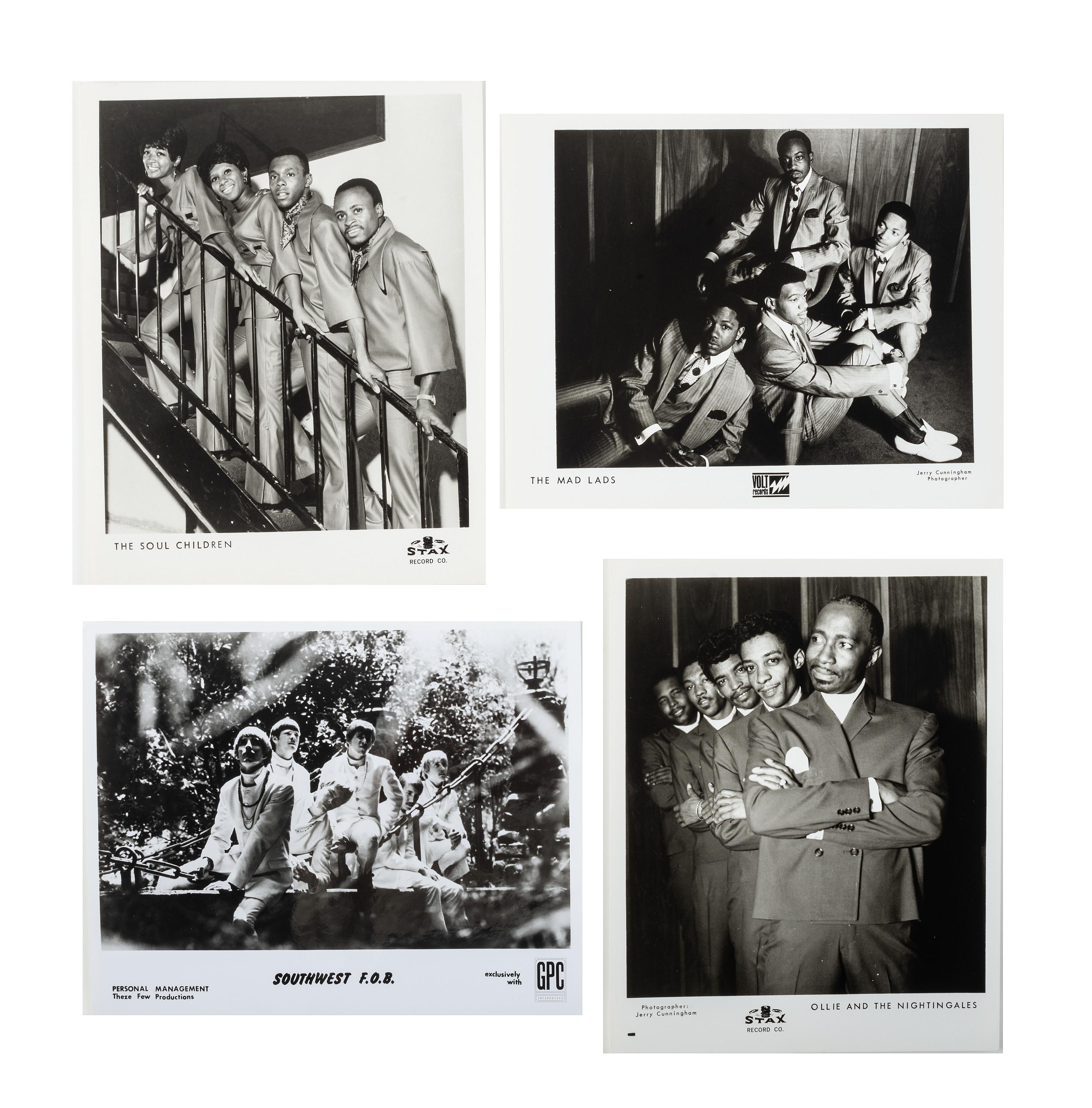 [MUSIC]. Archive of 48 promotional photographs from Stax Records, Memphis, TN, incl. images of Otis Redding, Carla Thomas, Sam and Dave, Johnnie Taylor, and Isaac Hayes. Ca 1968-1969.