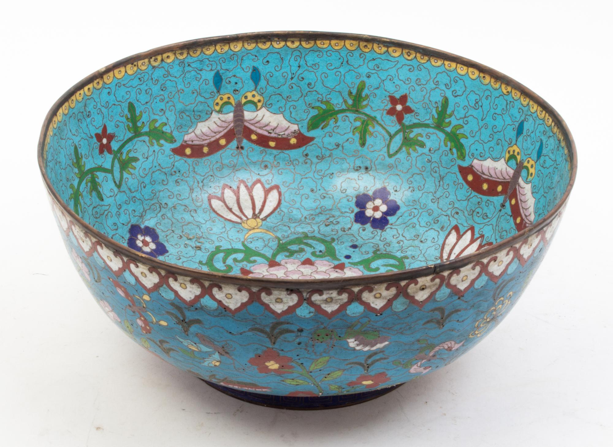 A Large Cloisonne Bowl Diameter 15 inches.