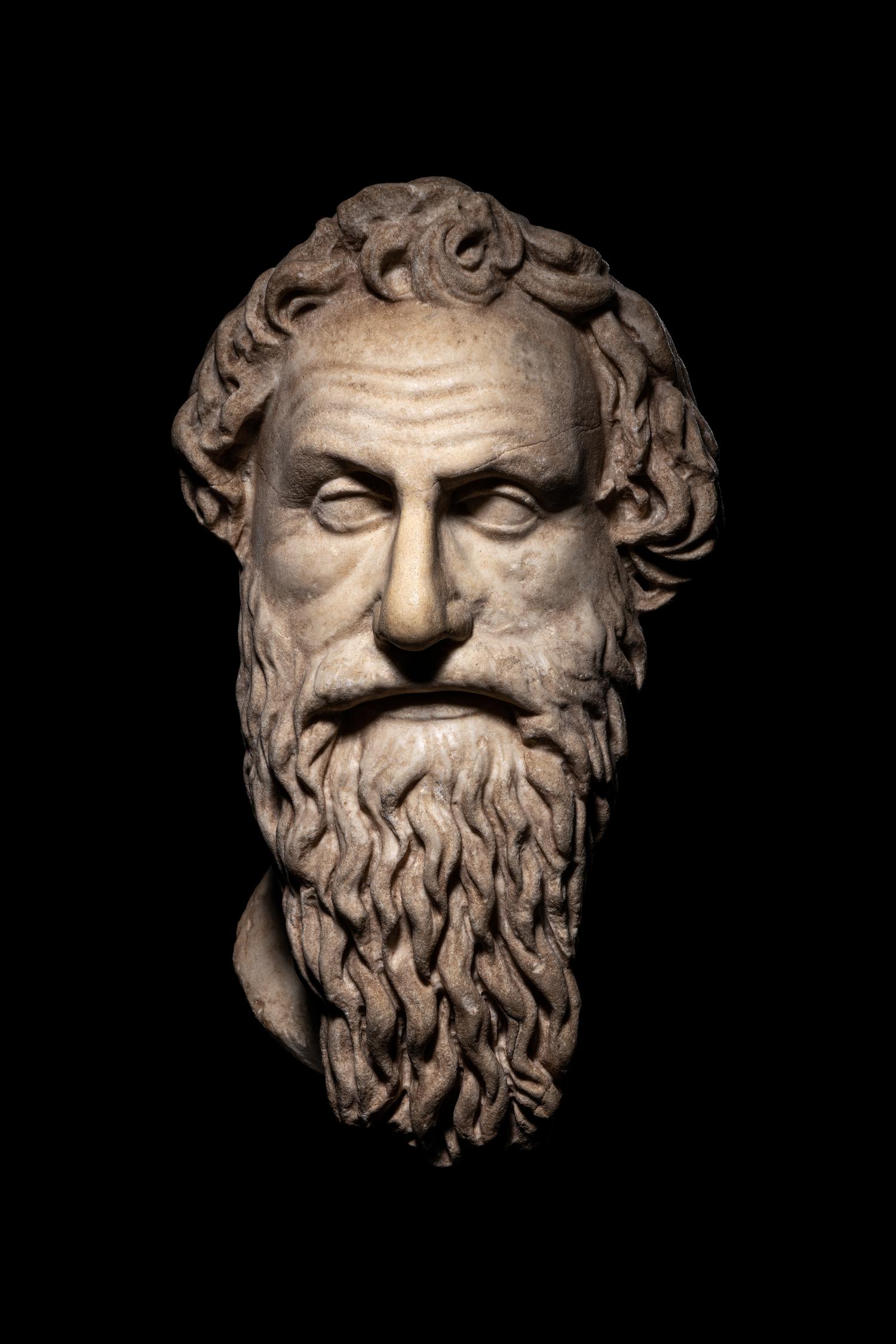 A Roman Marble Portrait Head of Antisthenes