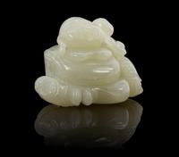 A Celadon Jade Toggle Length 1 3/4 inches.