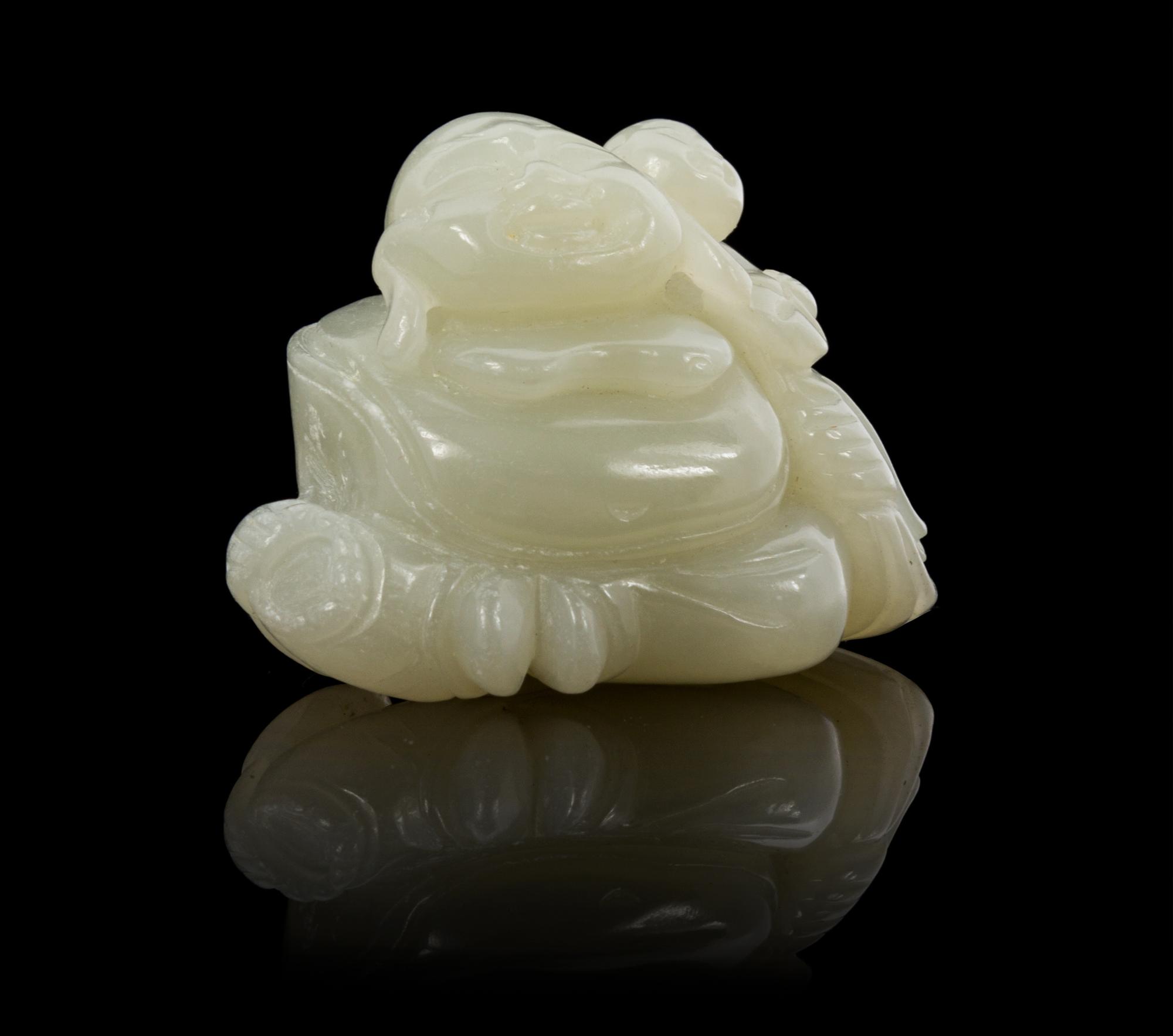 A Celadon Jade Toggle Length 1 3/4 inches.