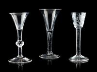 A Collection of Three English Wine Glasses