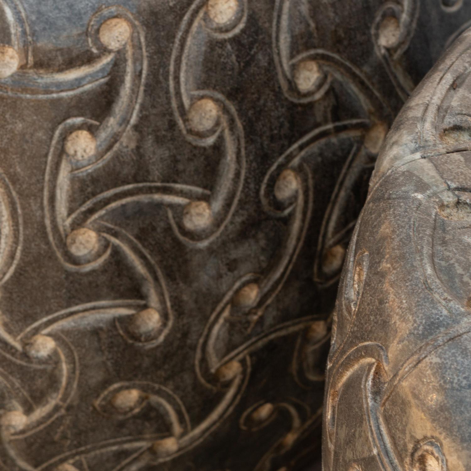 A Pair of Large Carved Stone Jardinières